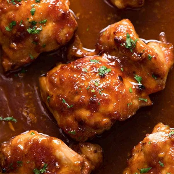 Sticky Baked Chicken Thighs