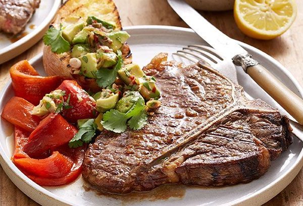 barbecued t-bone-steaks